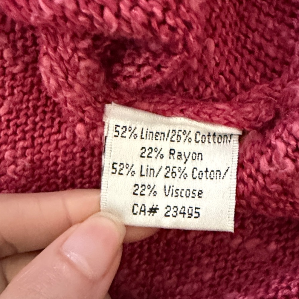 Icelandic Designs Cardigan Sweater Embroidered Cottagecore Linen Cotton XL - Picture 8 of 9